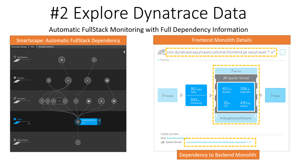 I can immediately analyze dependencies, understand resource consumption and performance of my monolithic components