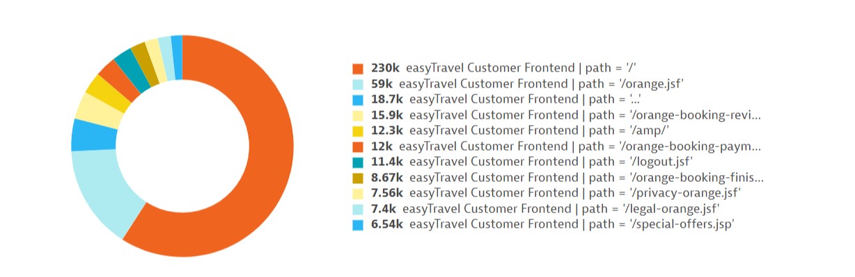 Custom service metric pie chart with custom dimension