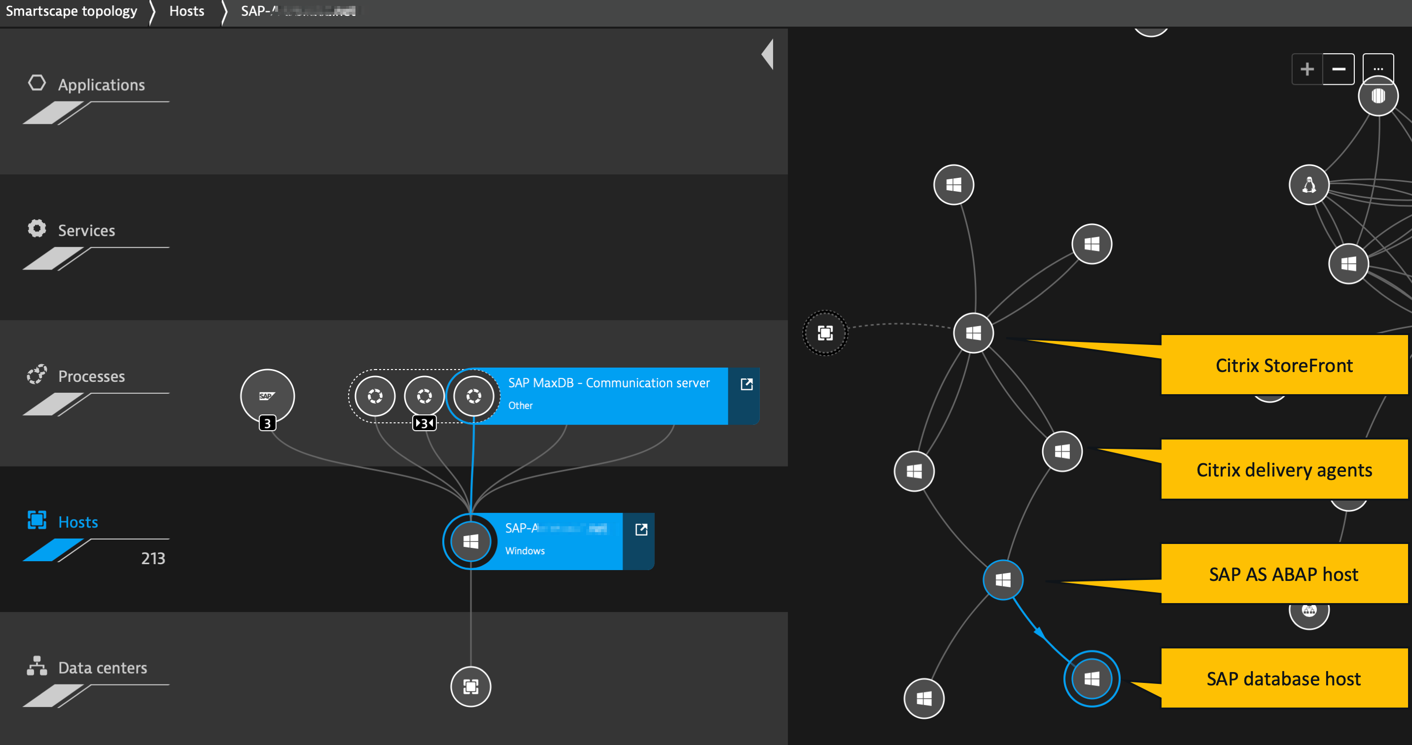 Dynatrace screenshot SAP SmartScape