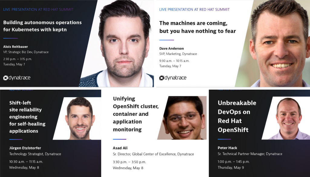 Dynatrace presentations at Red Hat Summit 2019.