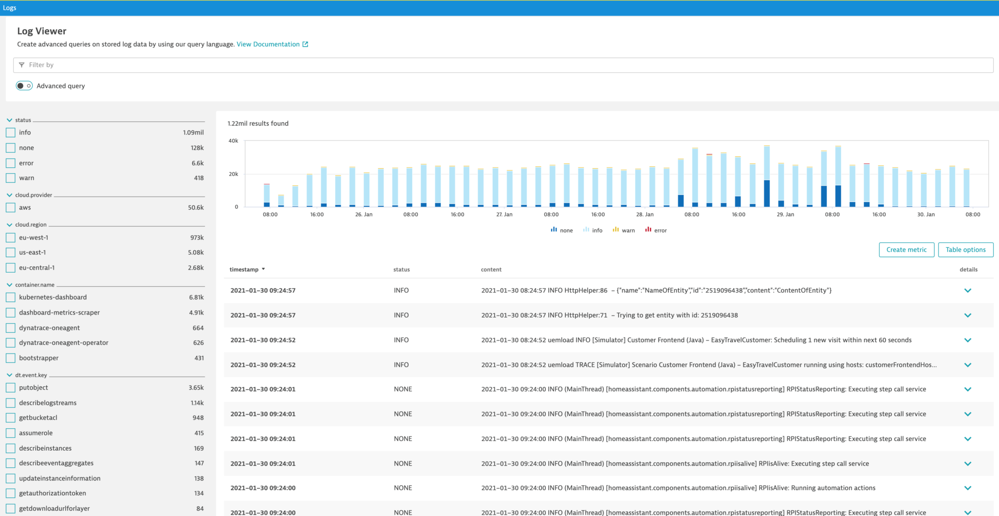 Explore your logs in multi-cloud environments and analyze them in context of your architecture.
