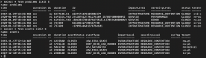 The raw event and problem data from Dynatrace for analysis stored in InfluxDB