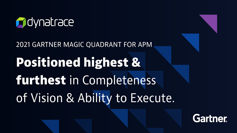 2021 Dynatrace Gartner Magic Quadrant for APM