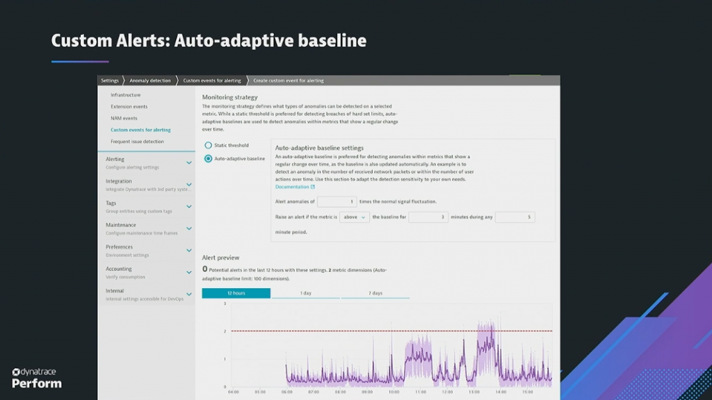 Auto-adaptive baseline