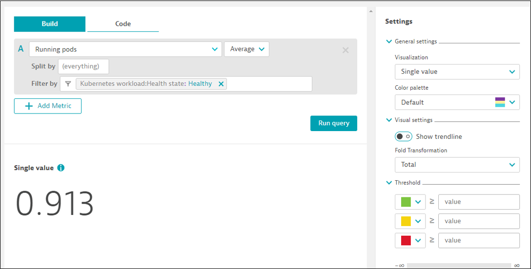 Transforming a metric in the Data explorer