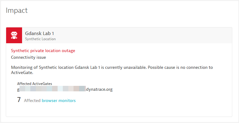 Private location outage problem