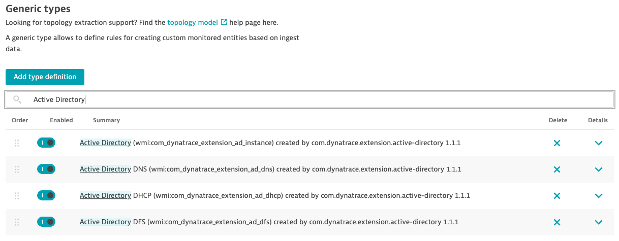 Entity type definition