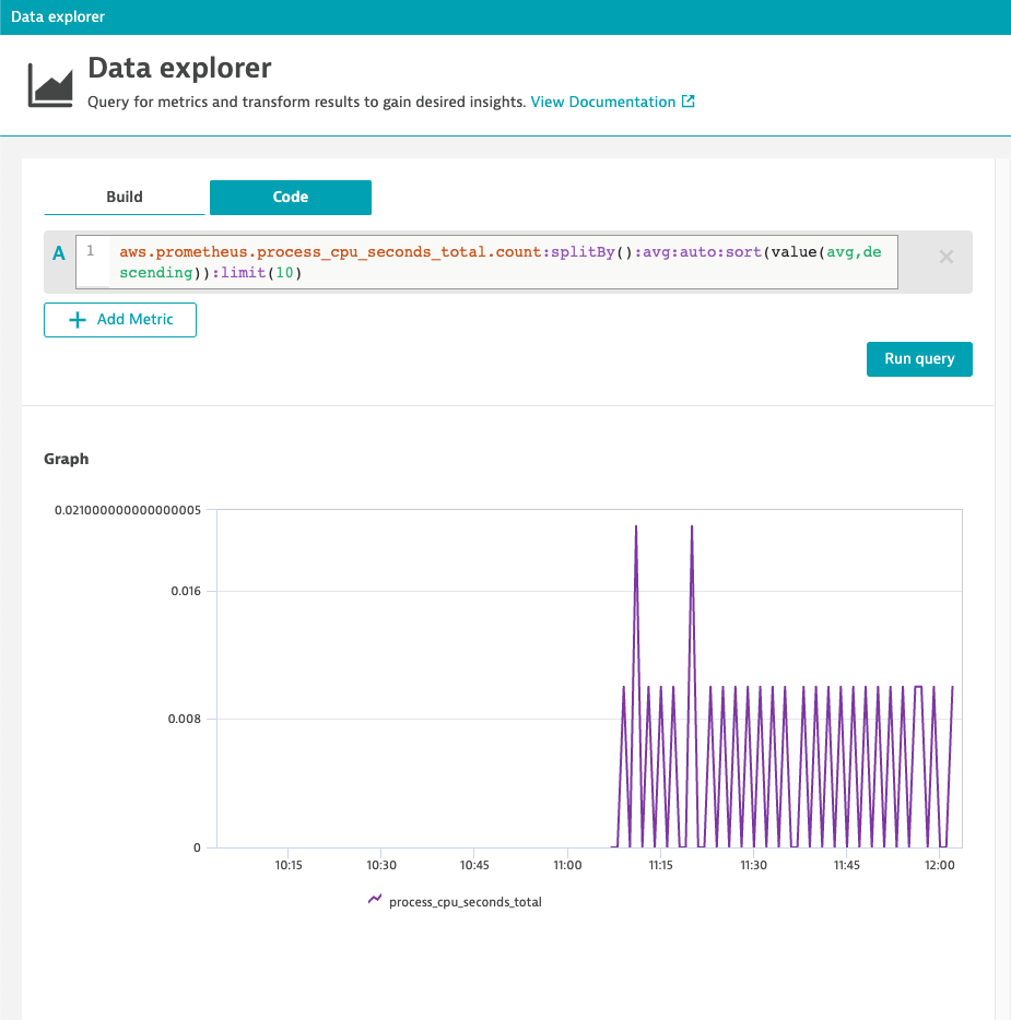 Data explorer screenshot