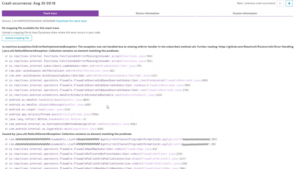 Stack traces in context of the user action shows developers what code behaved unexpected and why