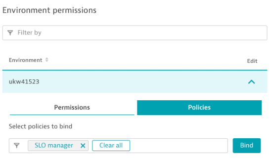 Environment permissions Dynatrace screenshot