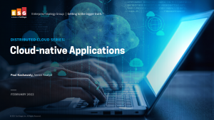 ESG report cover: Cloud-native applications Distributed Cloud Series