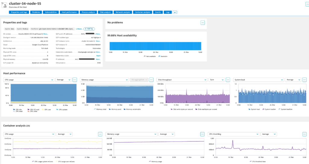 Dynatrace Kubernetes monitoring cluster