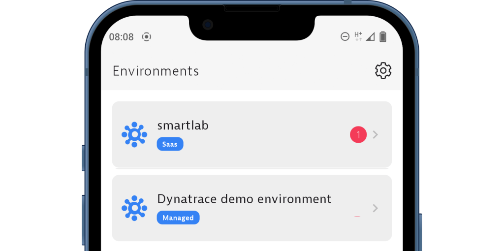 mobile environments in the Dynatrace mobile app