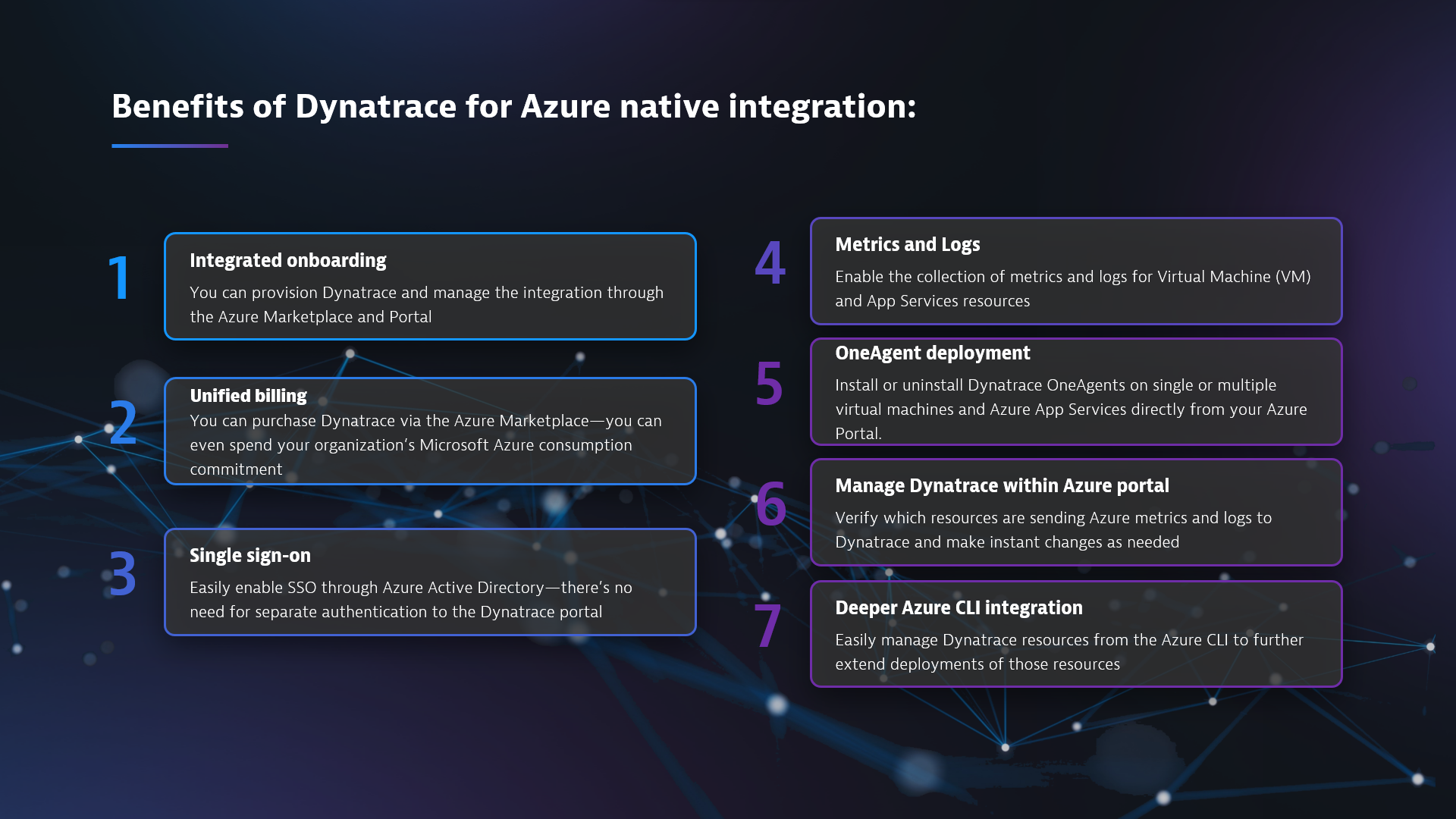 Benefits of Dynatrace for Azure native integration
