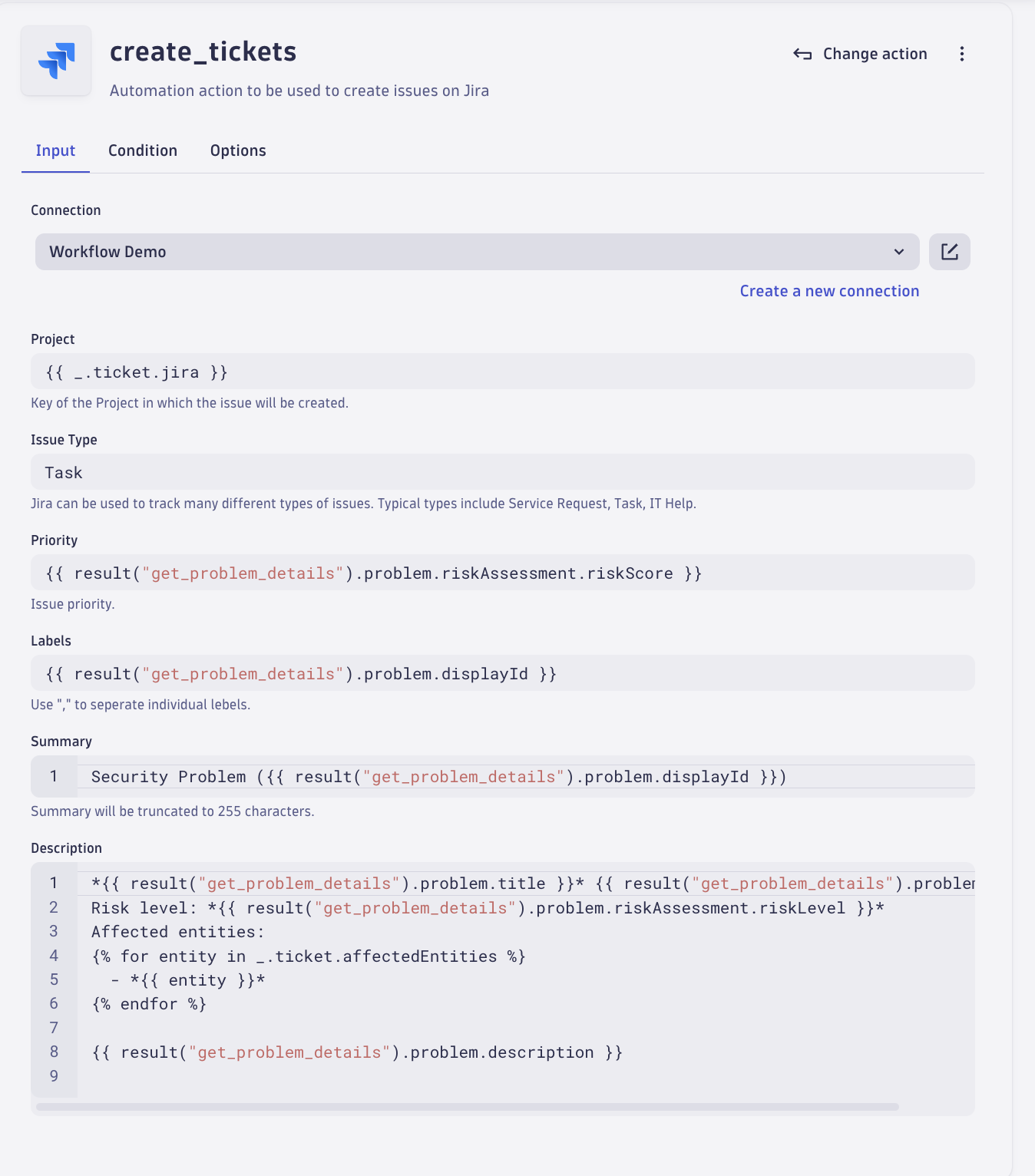 Automated creation of a context-rich Jira ticket. 