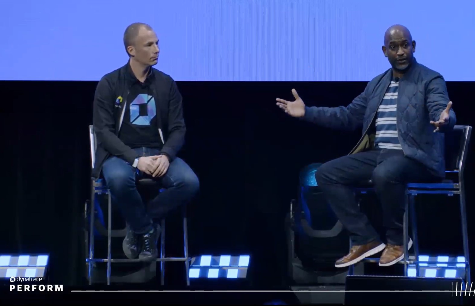 Andreas Grabner and Kelsey Hightower on stage