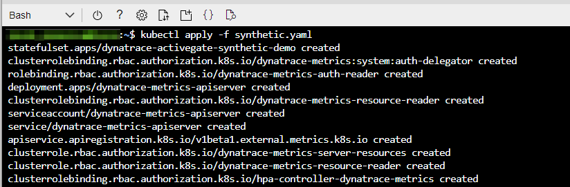 Commands in Dynatrace screenshot