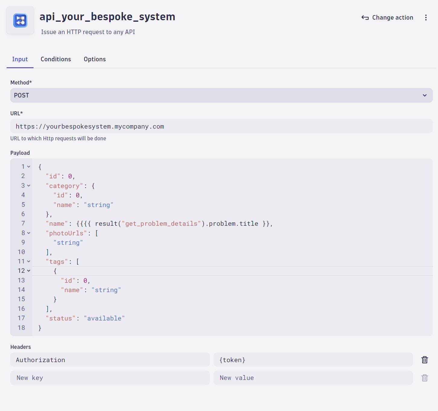 Issue HTTP request via API