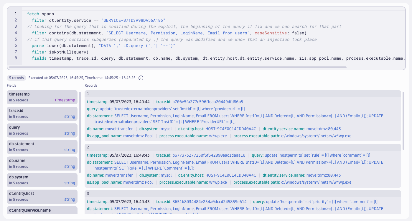 The improved query matches a wider variety of options and found several SQL injections