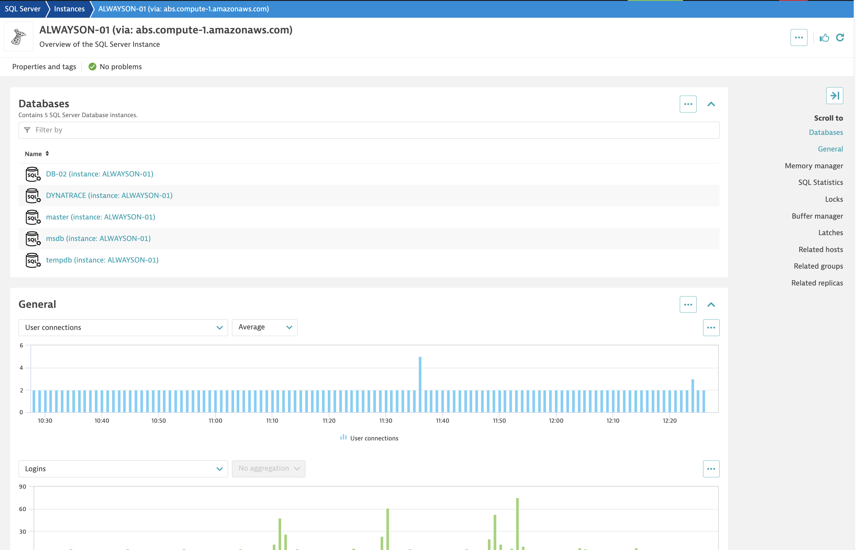 See all detected databases in Dynatrace