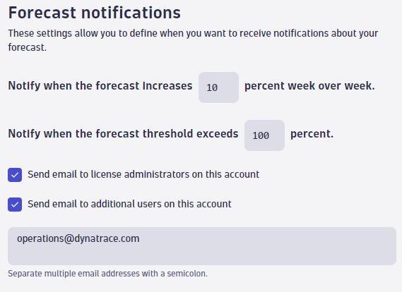 Simple configuration of cost notifications.