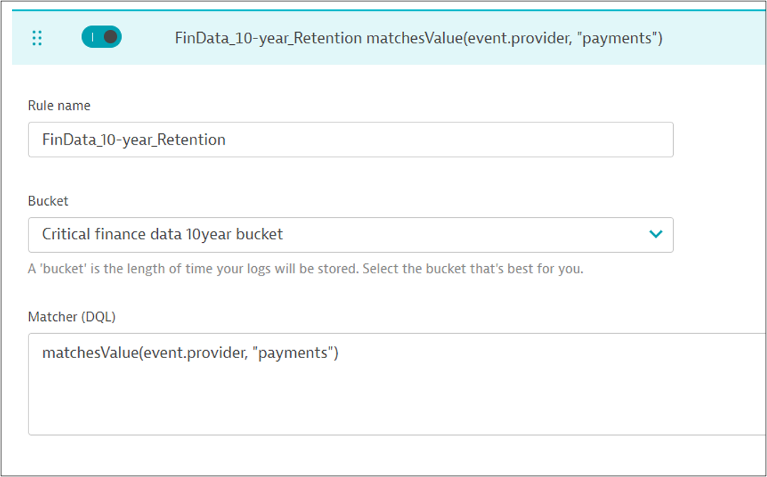 DQL matching rule in Dynatrace