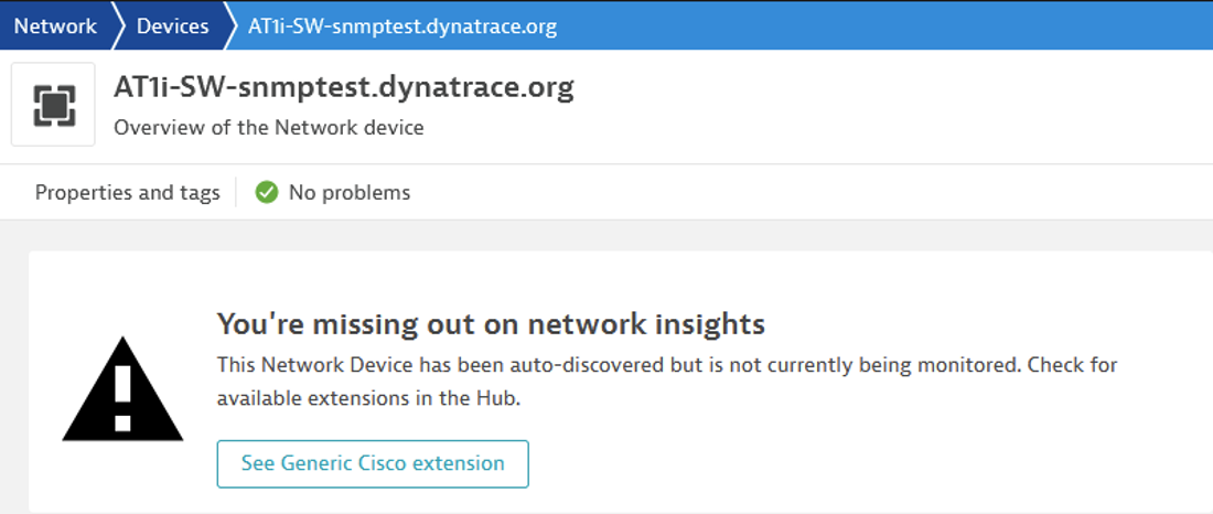 Install matching extensions to enable full observability of your SNMP devices.