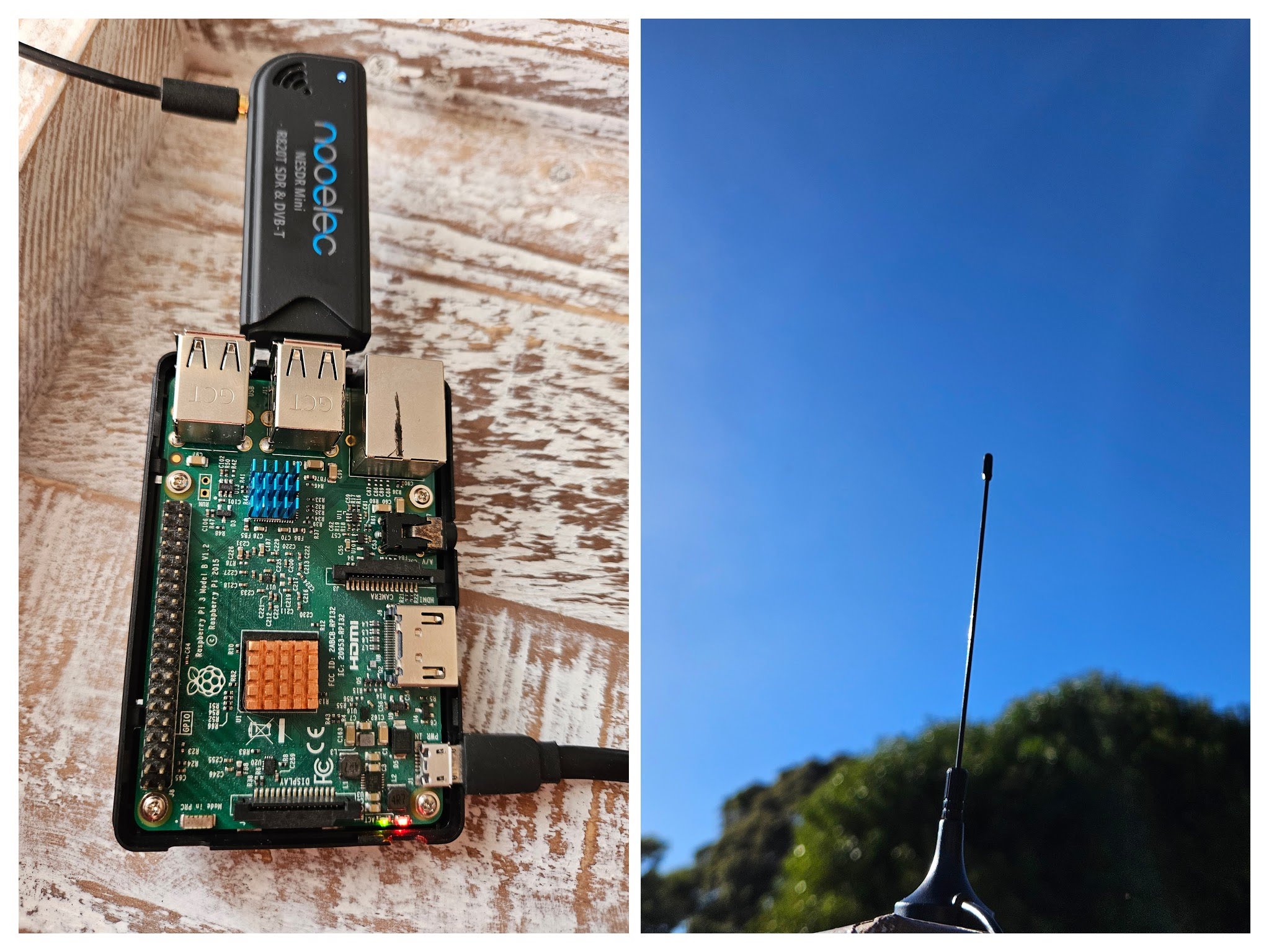 Debian Linux-based IoT device on ARM64 (Raspberry Pi) connected to an ADS-B antenna via a RTL2832/R820T2-based dongle