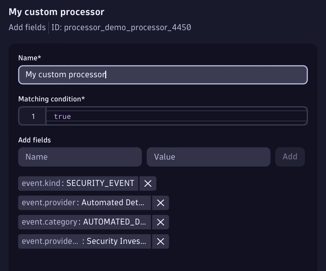 Custom processor in Dynatrace screenshot