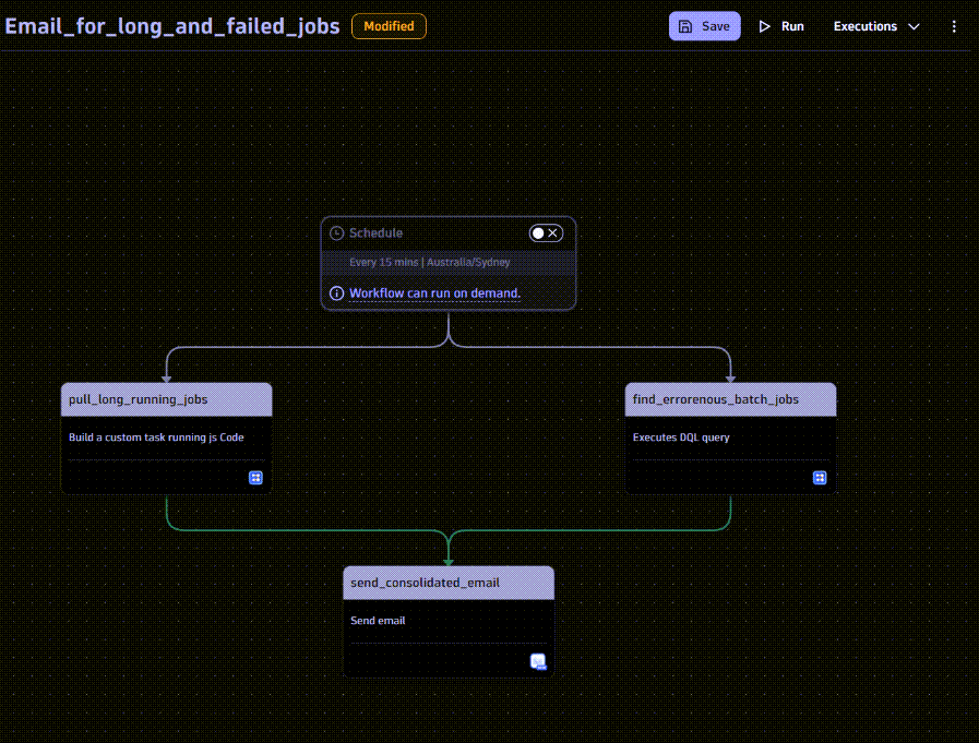 Figure 6. Automate batch job alerting and reporting