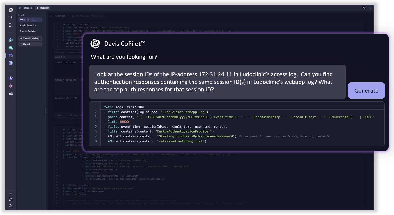 Figure 9. Davis AI not only visualizes or assesses risks automatically; it also detects and provides the option to block such threats when the corresponding features have been activated and configured platform-wide. 