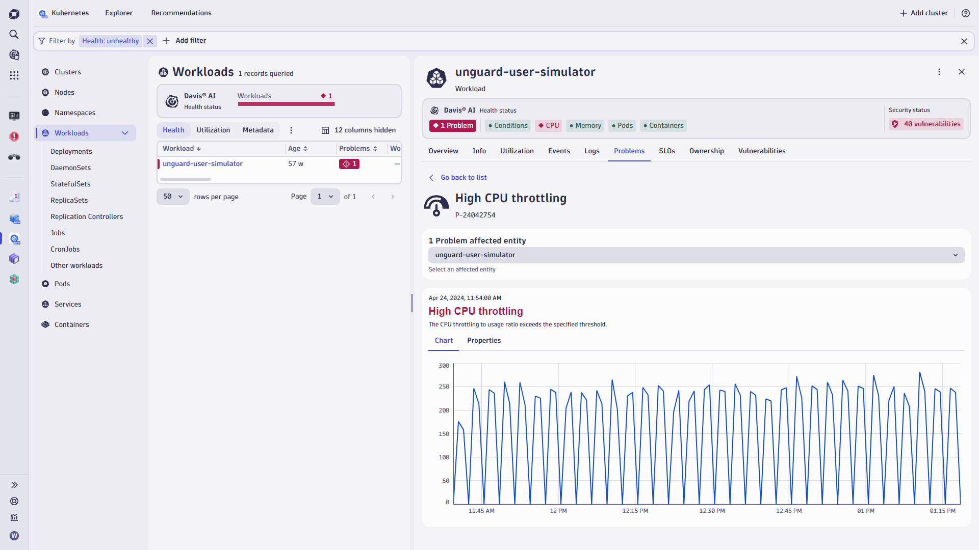 CPU throttling root cause shown in Kubernetes context. 