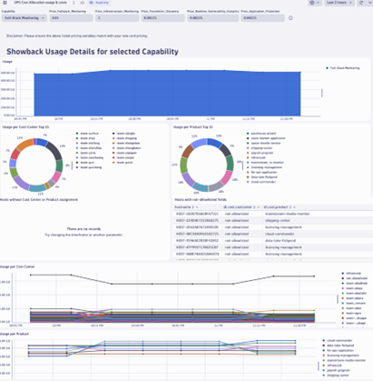 Figure 2. Detailed breakdown of incurred costs using the Cost Allocation dashboard