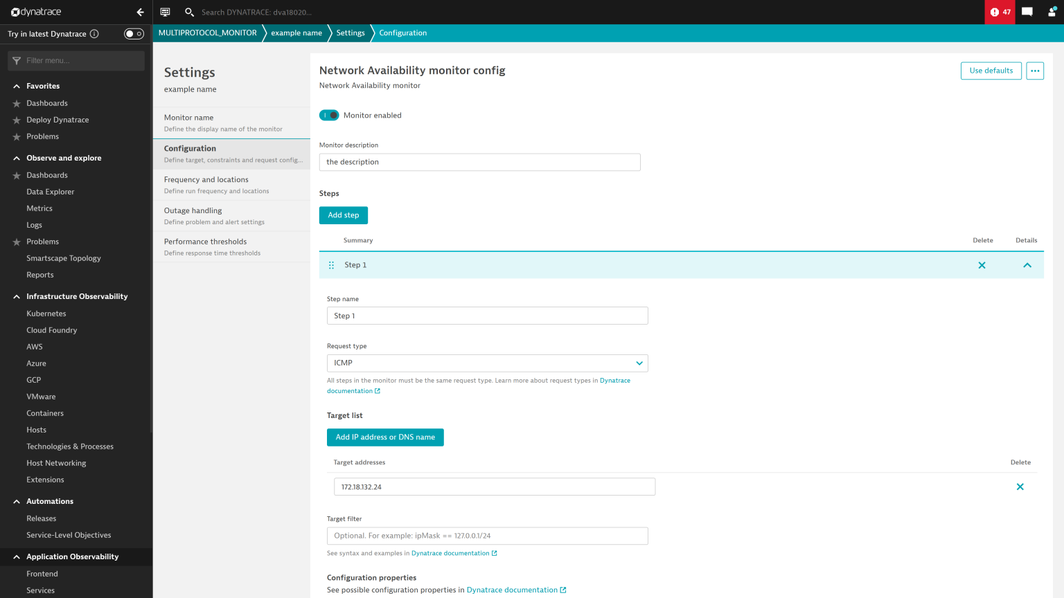 Get the most from Network Availability Monitoring on Dynatrace Managed