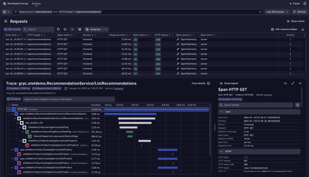 Dynatrace Observability for Developers with real-time data