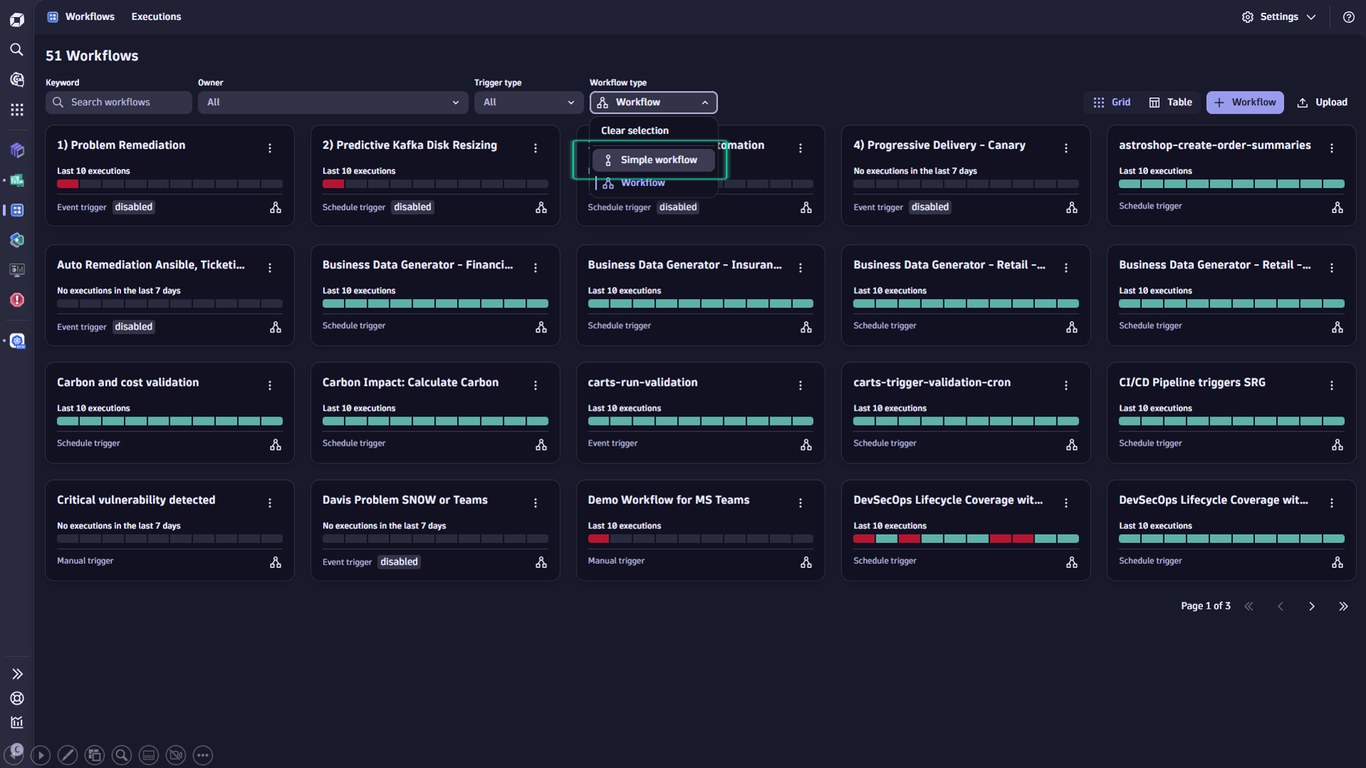 Figure 6. Easily set up automated remediation with the new Simple Workflows.