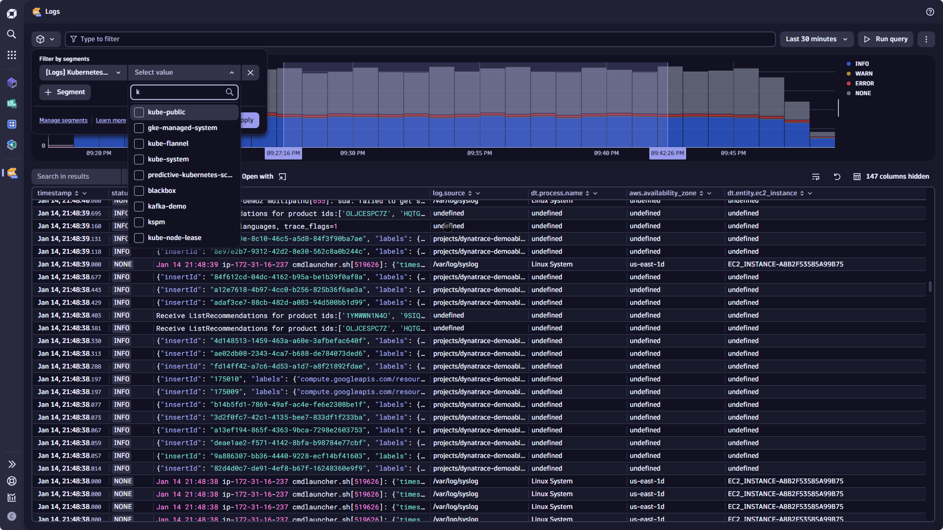 Your desired log on the fly, enriched with contextual and AI data