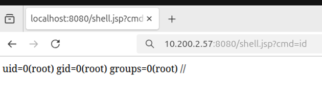 Web shell for executing commands in the container.