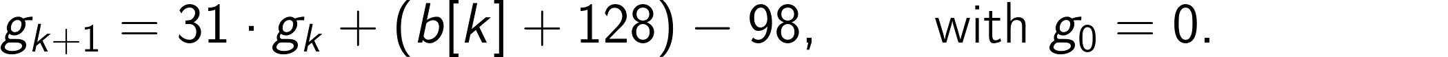 Formula for the unrolled version of the SIMD approach