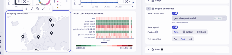 Figure 7. Use the map visualization to display data geographically and to uncover location-based patterns.