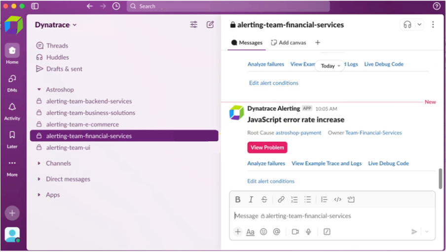 Figure 2. Receive alert notifications in the tools where you work.