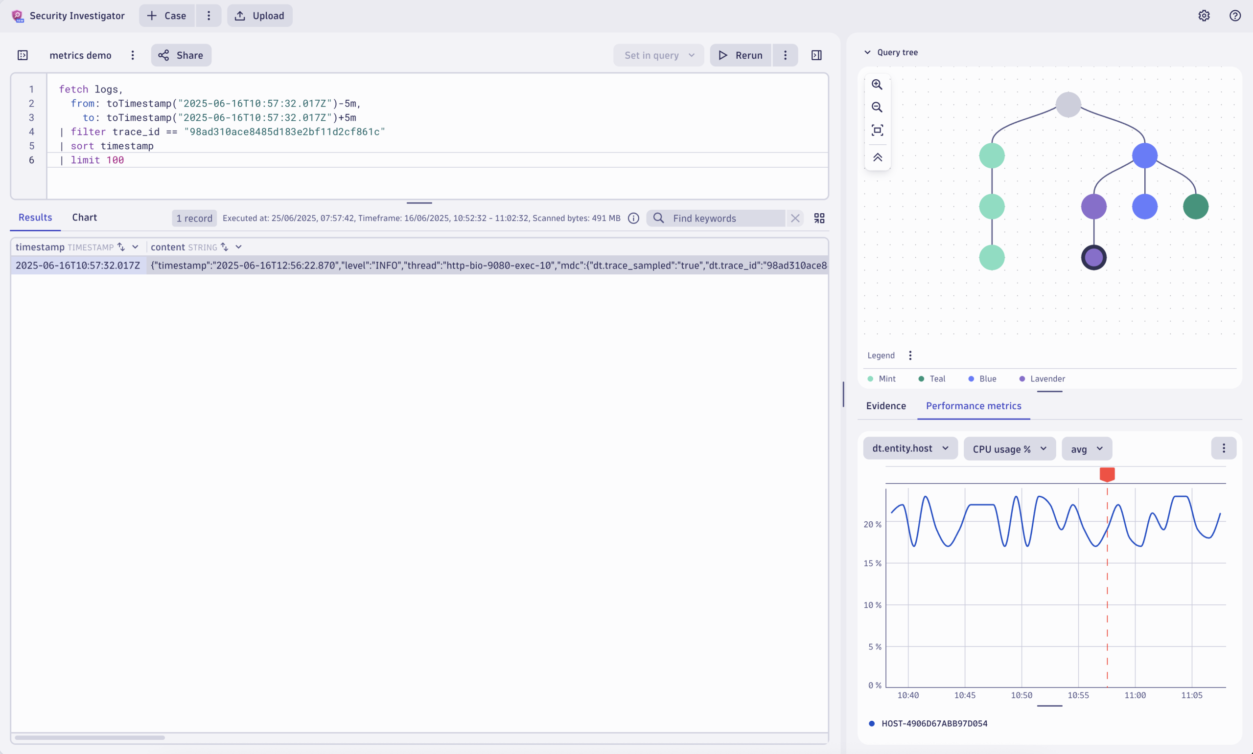 Security Investigator dashboard in Dynatrace screenshot