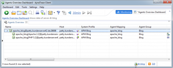 Agent Overview shows us that we have both the Web Server and PHP Agent successfully loaded Agent Overview shows us that we have both the Web Server and PHP Agent successfully loaded