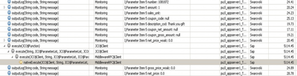 The SAP Connector turned out to have a performance problem. This method-level detailed information was captured without changing any code. The SAP Connector turned out to have a performance problem. This method-level detailed information was captured without changing any code.