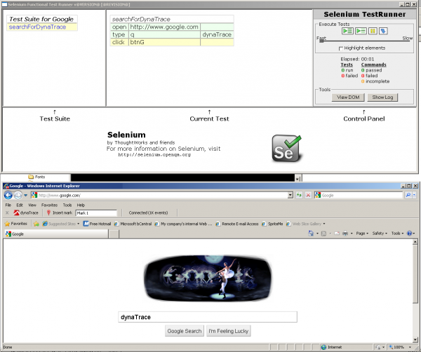 Executing an HTML Test Suite with dynaTrace AJAX capturing performance data Executing an HTML Test Suite with dynaTrace AJAX capturing performance data