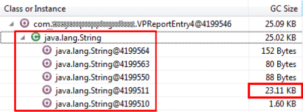 Individual very large String objects as part of the ReportEntry object Individual very large String objects as part of the ReportEntry object