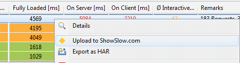 Upload Performance Data to a Show Slow Instance Upload Performance Data to a Show Slow Instance