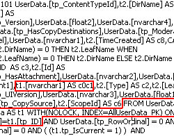 JOINing AllUserData via ID and SELECTing display value