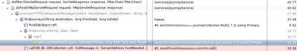The Transaction Trace shows where the getCount is executed exactly The Transaction Trace shows where the getCount is executed exactly