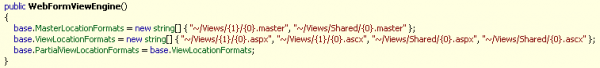 WebFormViewEngine search patterns